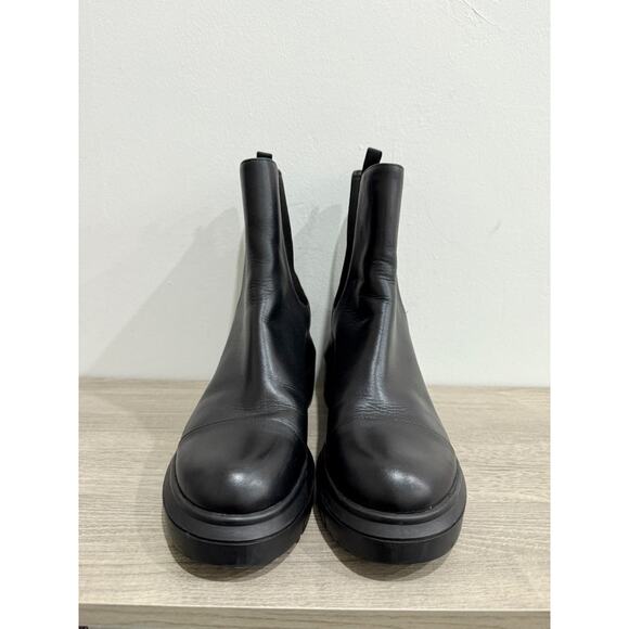 Stuart Weitzman Norah Chunky Lug Sole Ankle Chelsea Boots Black Women's Size 9.5 - Picture 4 of 8